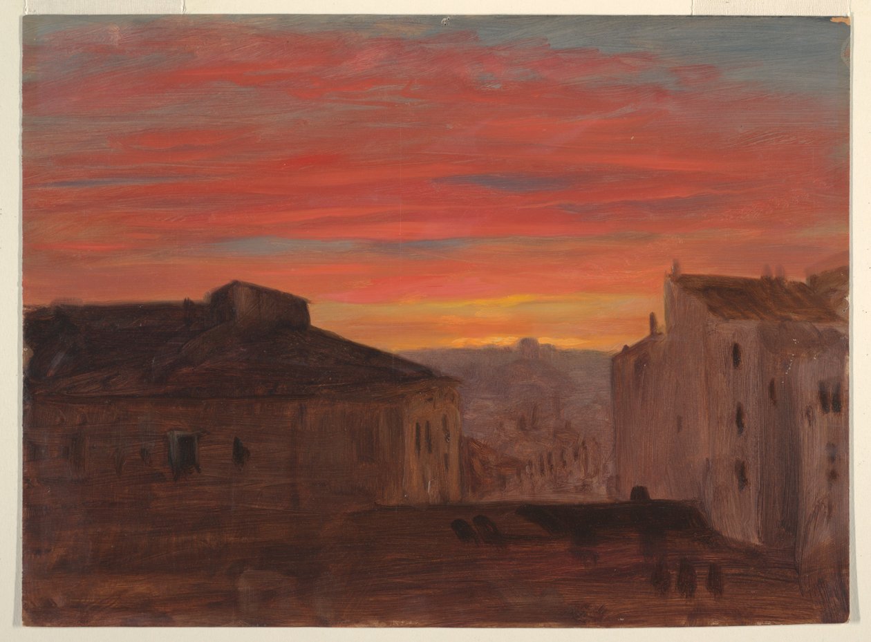 Tak vid solnedgången från Pincio, Rom av Frederic Edwin Church