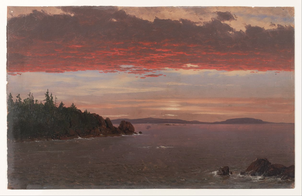 Schoodic Peninsula från Mount Desert vid soluppgången av Frederic Edwin Church