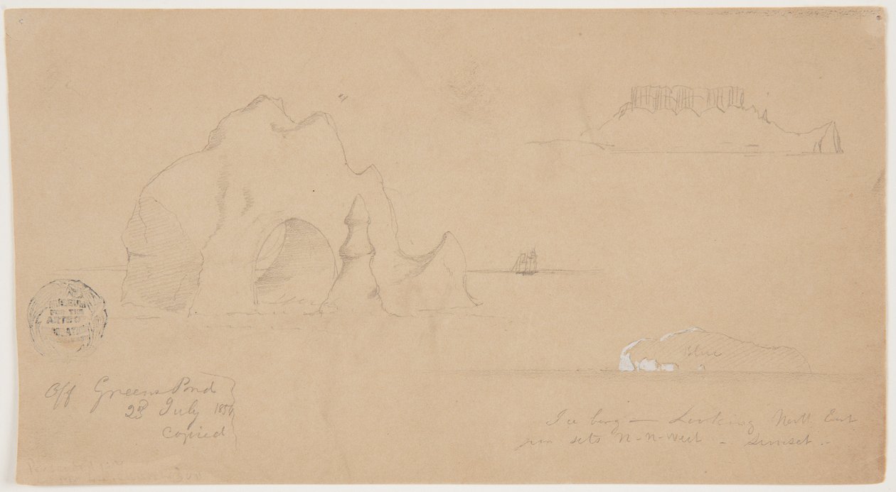 Skisser av isberg, utanför Greenspond, Newfoundland av Frederic Edwin Church