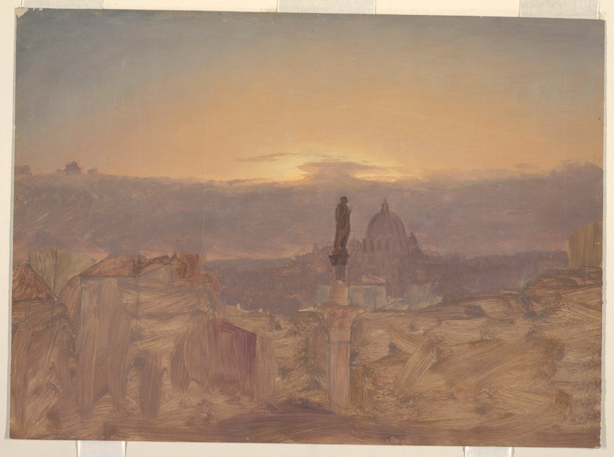 Peterskyrkan från Pincio, Rom av Frederic Edwin Church