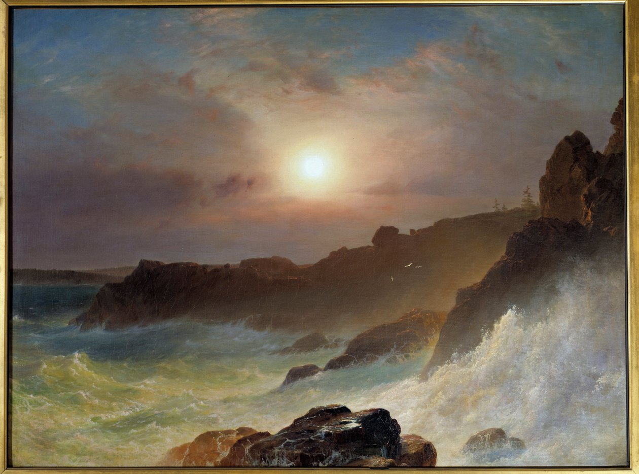 Soluppgång på Maine-kusten i USA 1863. Målning av Frederic Church (1826-1900) Ec. Bitter. av Frederic Edwin Church