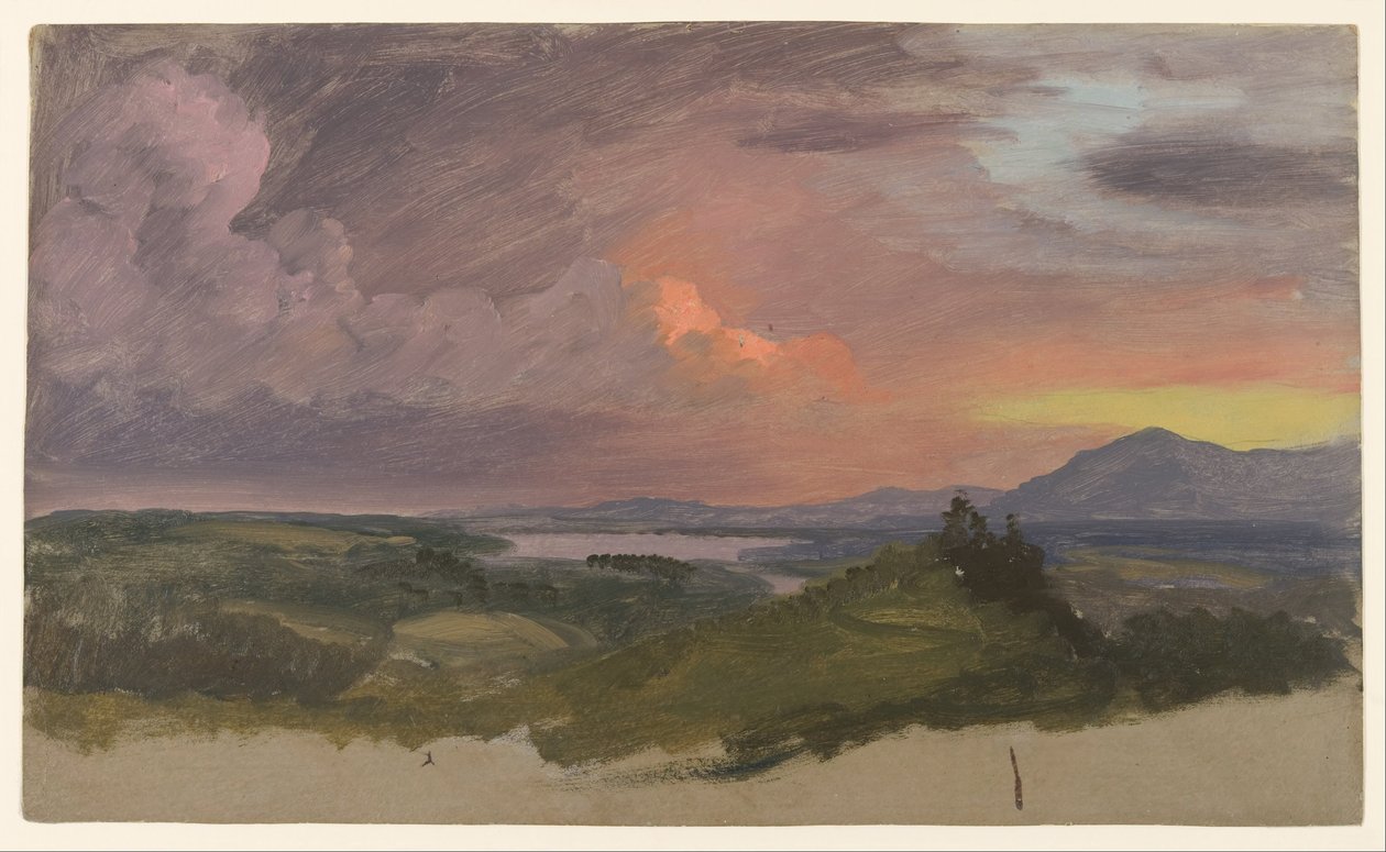 Solnedgång i Hudson Valley av Frederic Edwin Church