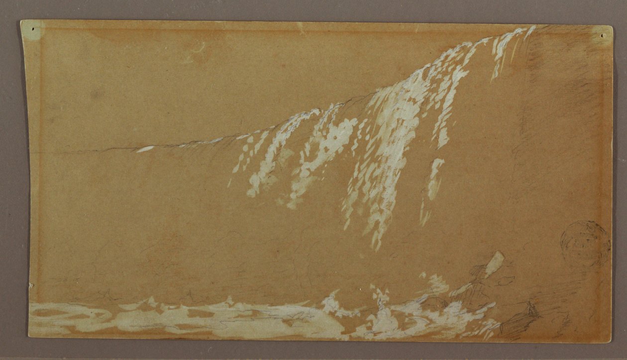 Canadian Falls och Goat Island vid Niagara River av Frederic Edwin Church