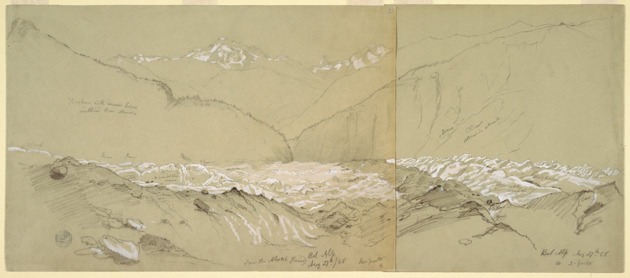 Övre Aletschglaciären med Great Fusshorn av Frederic Edwin Church