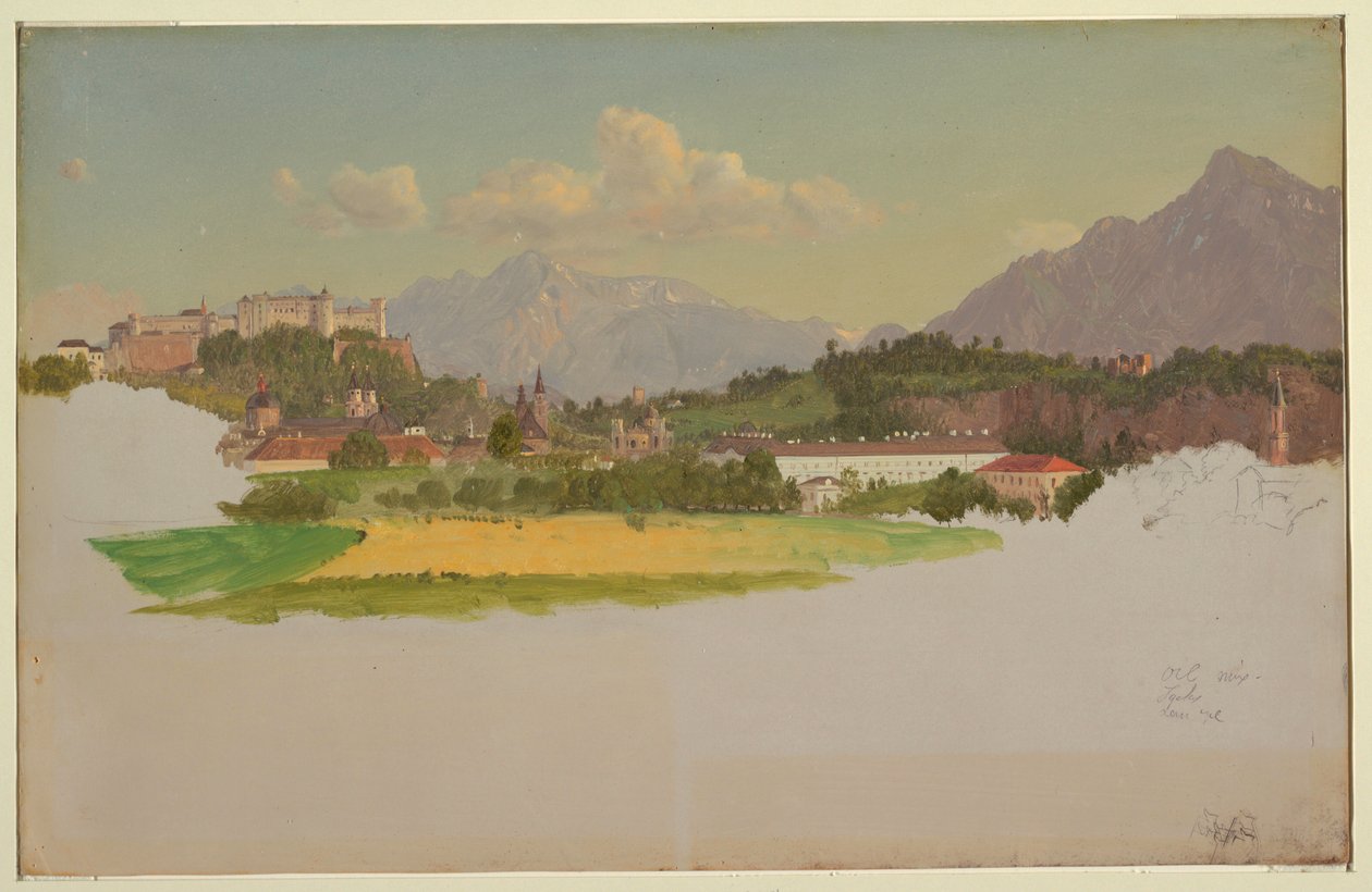 Utsikt över Salzburg av Frederic Edwin Church