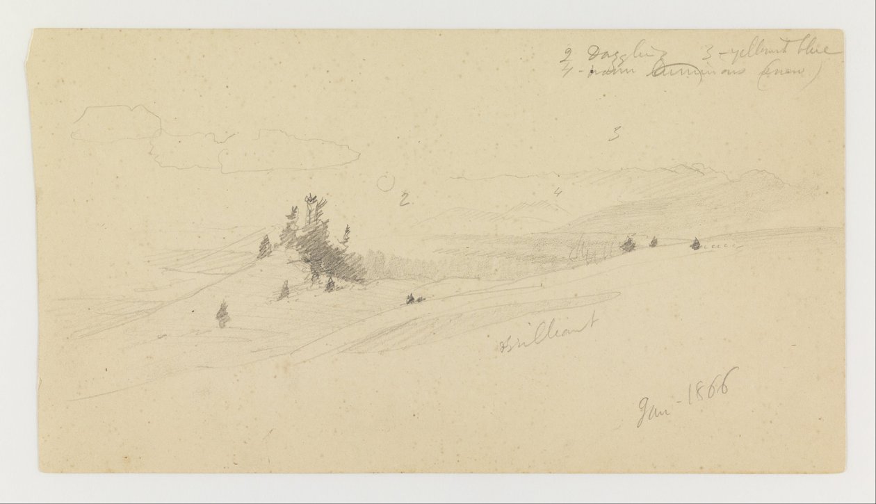 Skogsbeklädd Hilltop, Hilly Valley, Sun av Frederic Edwin Church