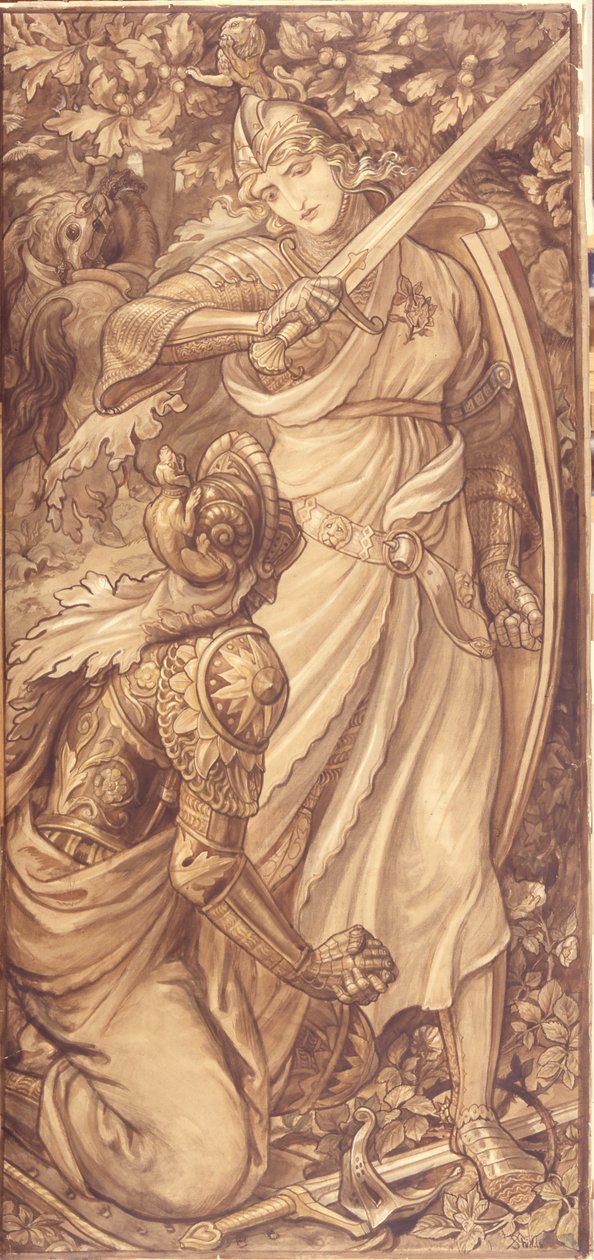 The Victor (akvarell & blyvit förhöjning på papper) av Frederic James Shields