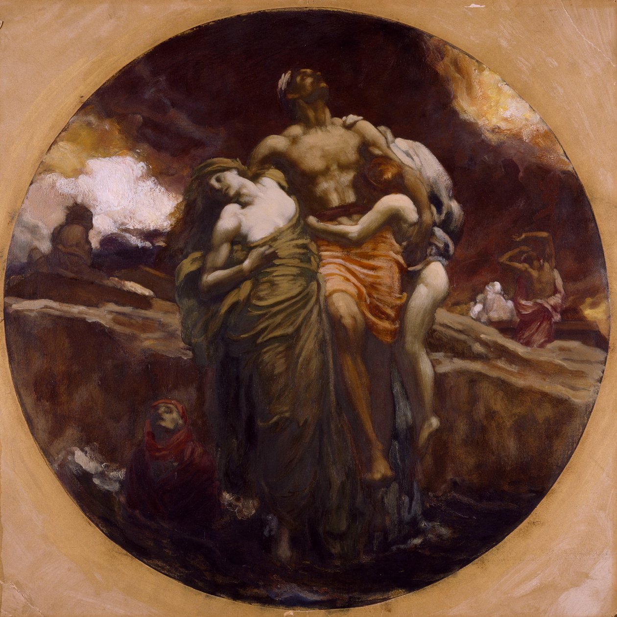 Och havet gav upp de döda som fanns i det av Frederic Leighton