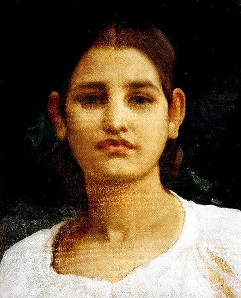 Head of a Girl (olja på duk) av Frederic Leighton