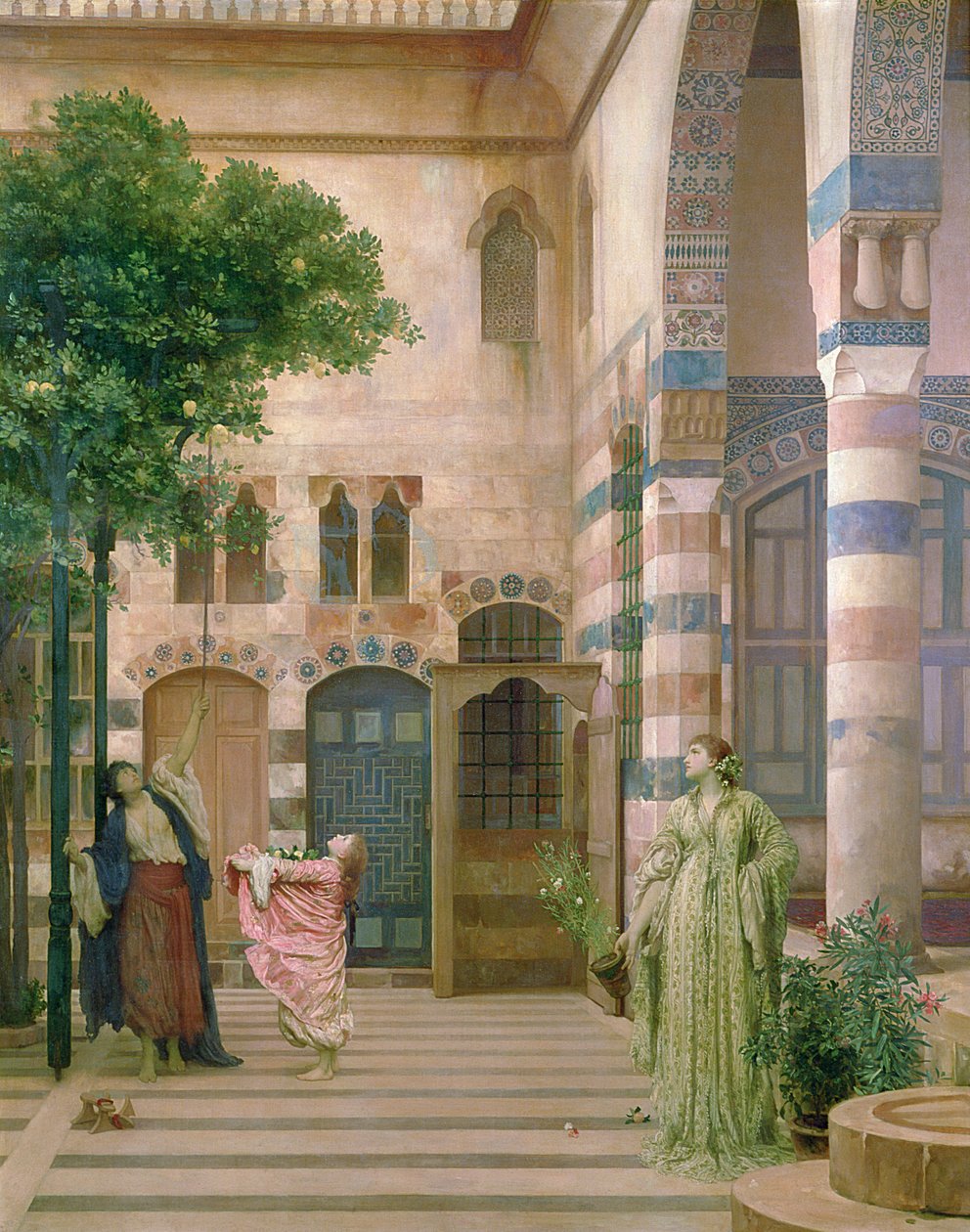 Gamla Damaskus, judiska kvarteren eller samla citroner, c.1873-74 av Frederic Leighton