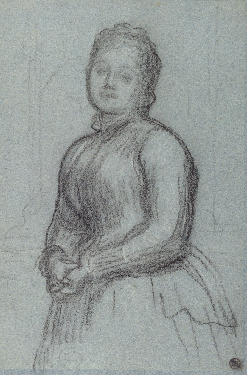 Studie för porträttet av Hannah, grevinnan av Rosebery, ca 1880 (krita på papper) av Frederic Leighton