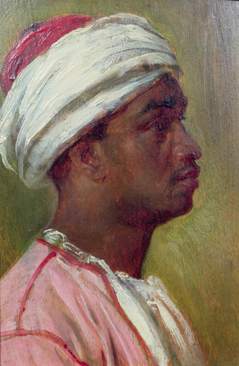 Studie av en nubisk ung man (panel) av Frederic Leighton