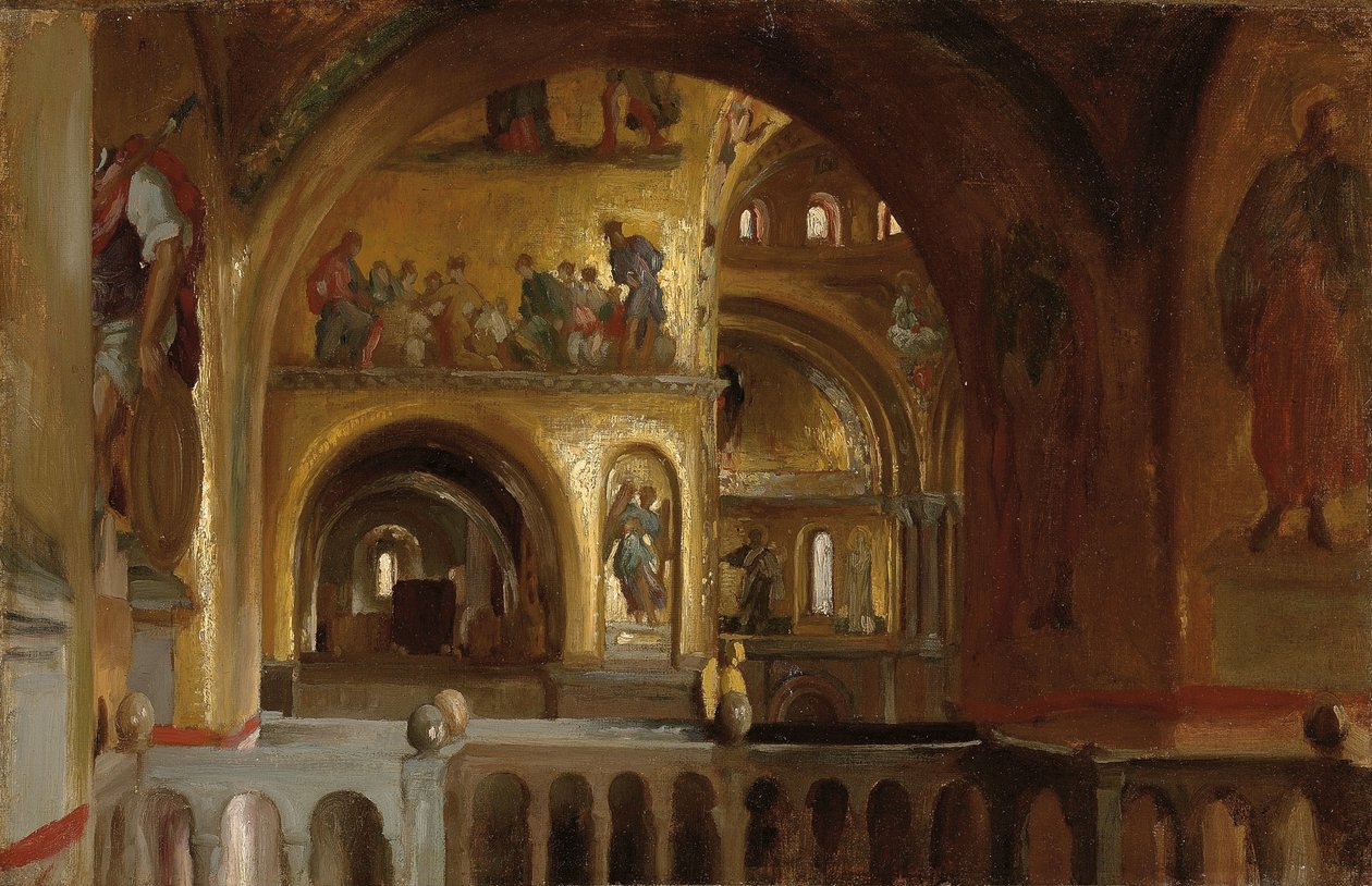Interiören av Markuskyrkan, Venedig av Frederic Leighton