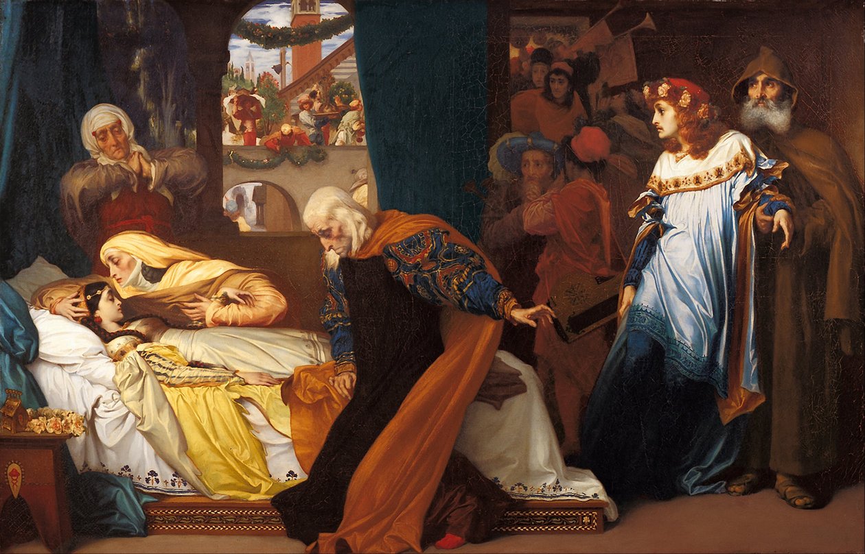Juliets låtsade död, 1856-1858 av Frederic Leighton