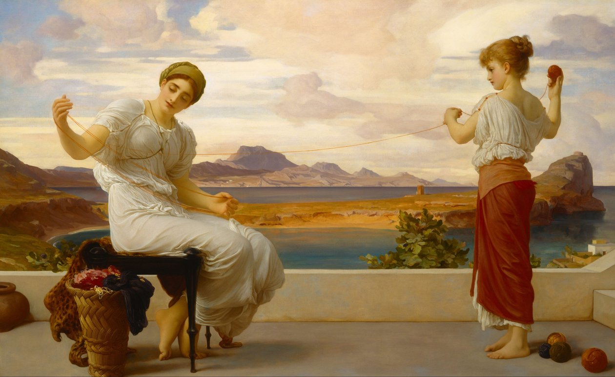 Spolning av nystanet av Frederic Leighton