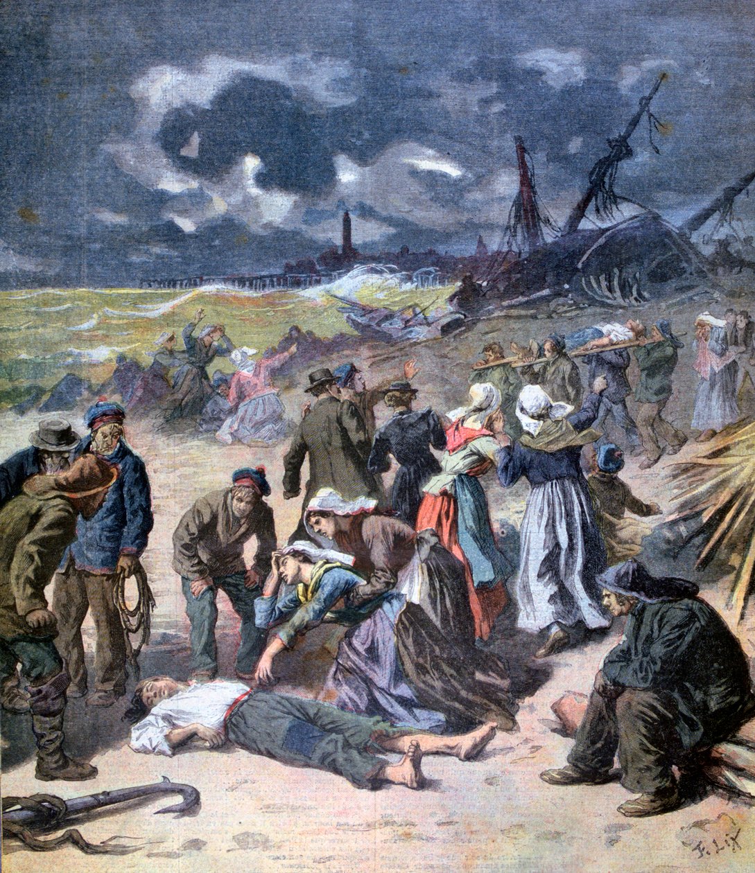 En storm i Calais, Frankrike, 1893 av Frederic Lix
