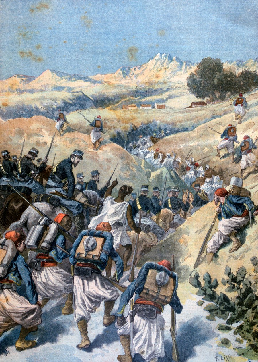 Strid med briganderna, Algeriet, 1892 av Frederic Lix