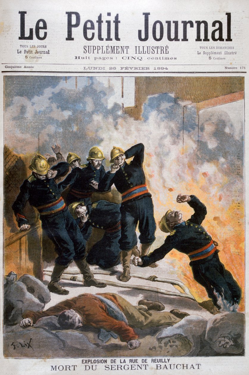Sergeant Bauchats död, Rue de Reuilly, Paris, 1894 av Frederic Lix