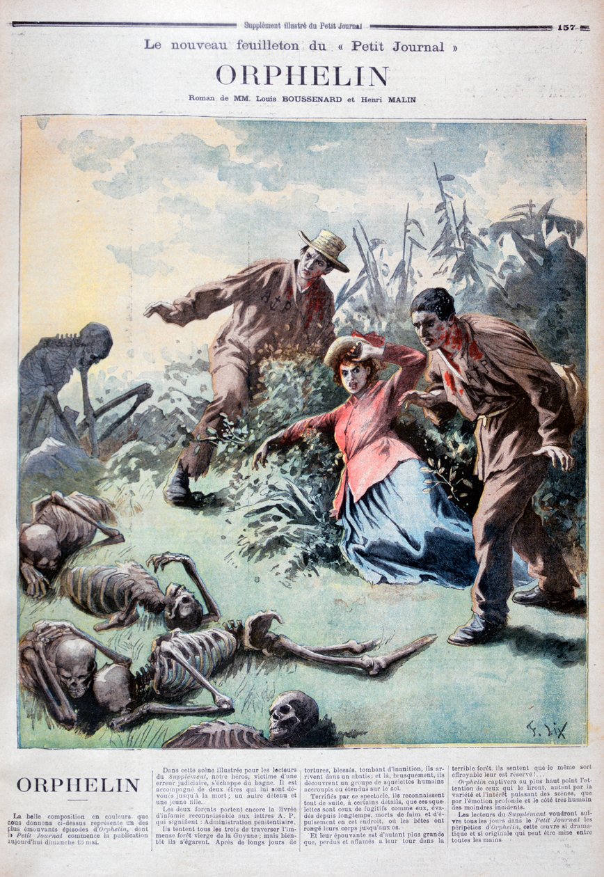 Illustration till Louis Henri Boussenard och Henri Makins bok Orphelin, 1894 av Frederic Lix