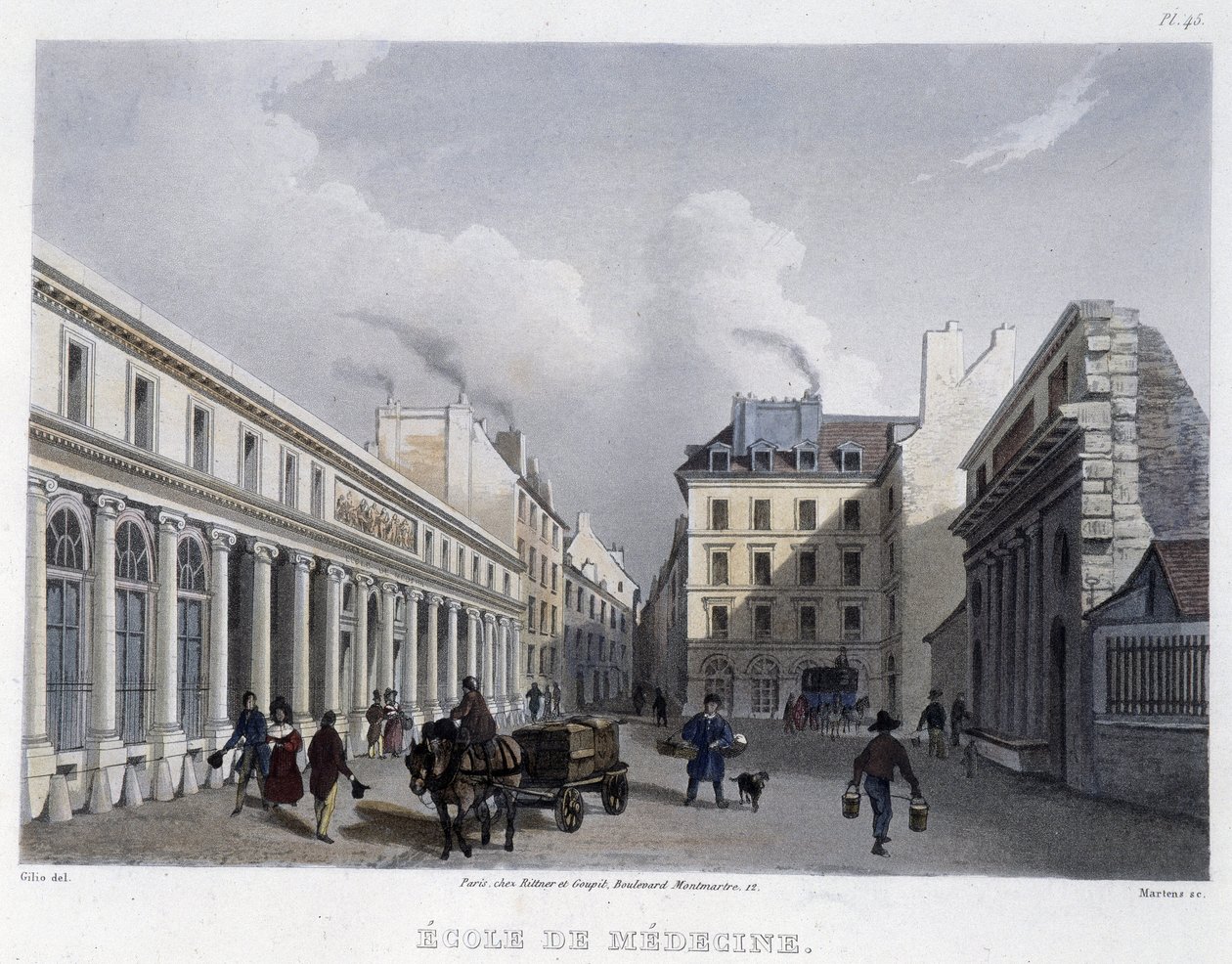 School of Medicine - i "" Paris en 1832" av Martens av Frederic Martens