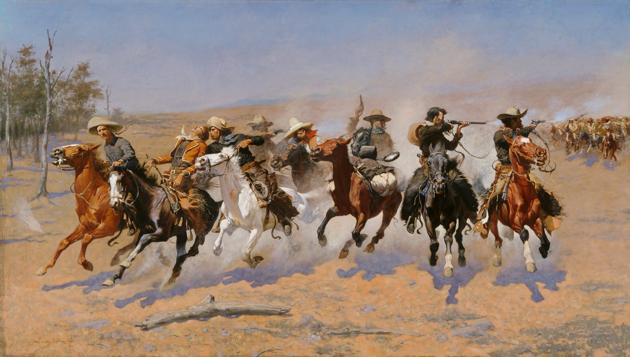 En rusning mot timret av Frederic Remington