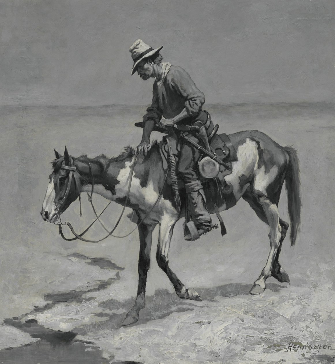 A Texas Pony, 1889 (olja på kompositionstavla) av Frederic Remington