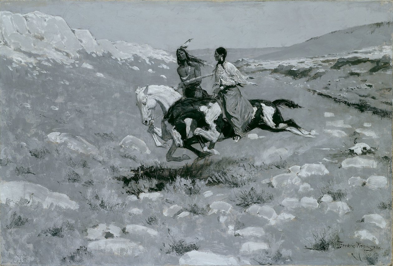 Ceremonin för den snabbaste hästen av Frederic Remington