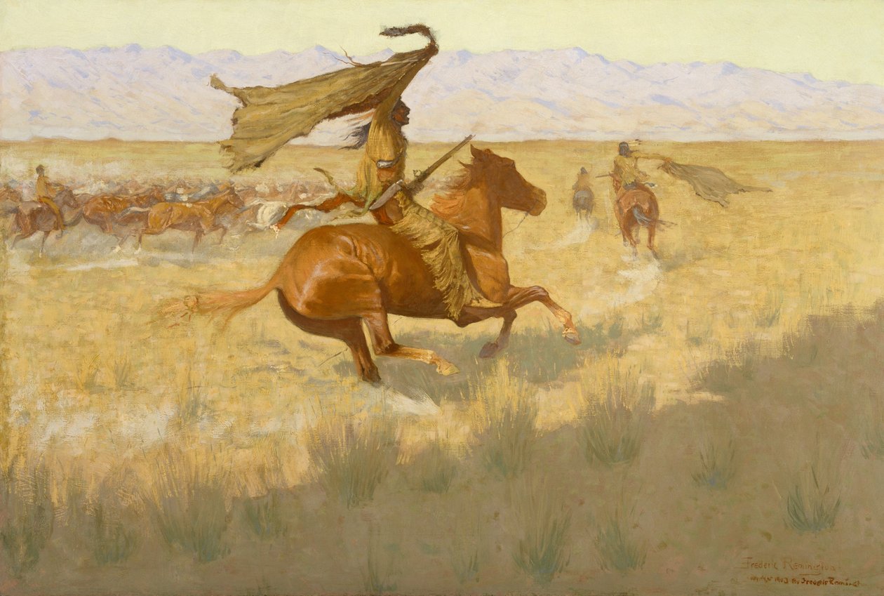 Ägarbyte (The Stampede; Hästtjuvarna) av Frederic Remington