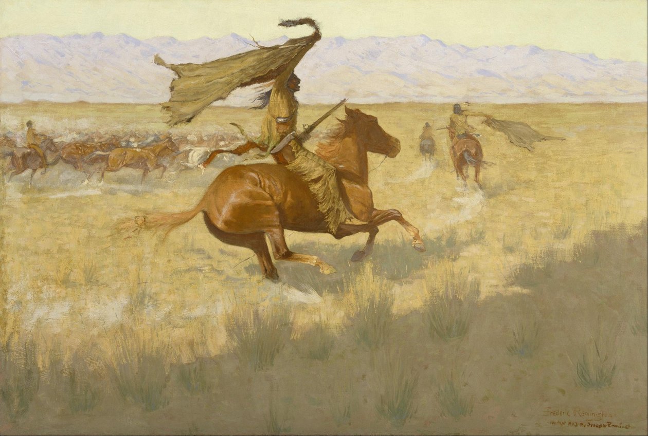 Ägarbyte (The Stampede; Hästtjuvarna) av Frederic Remington