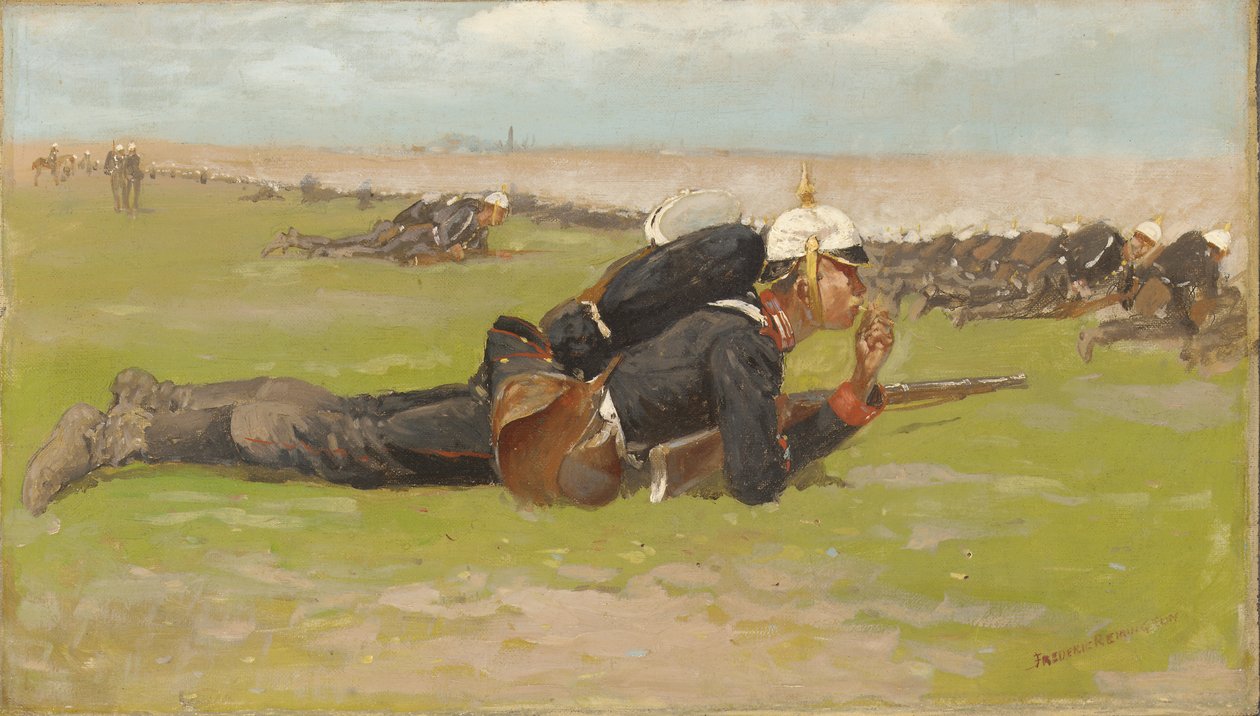 Fältövning för det preussiska infanteriet av Frederic Remington