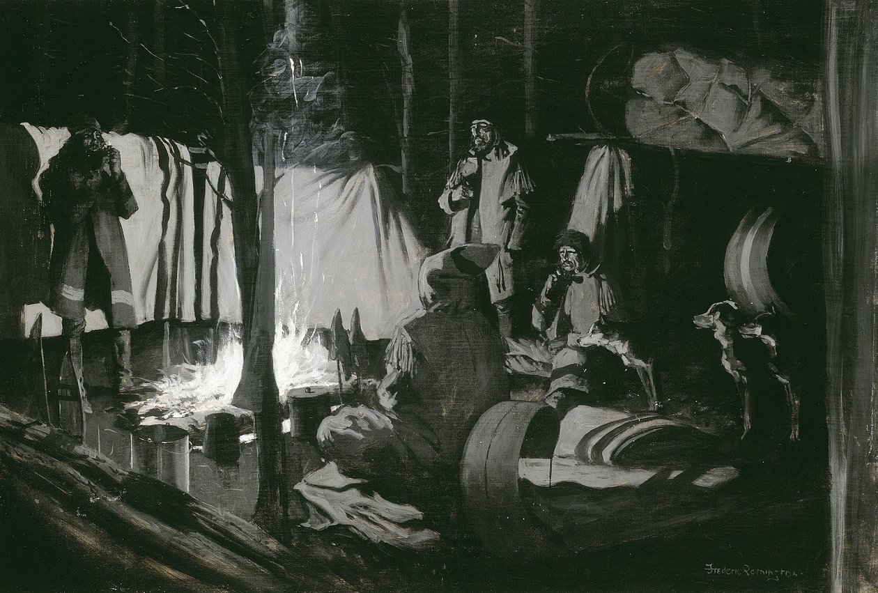 Resans första och bästa läger, 1895 av Frederic Remington