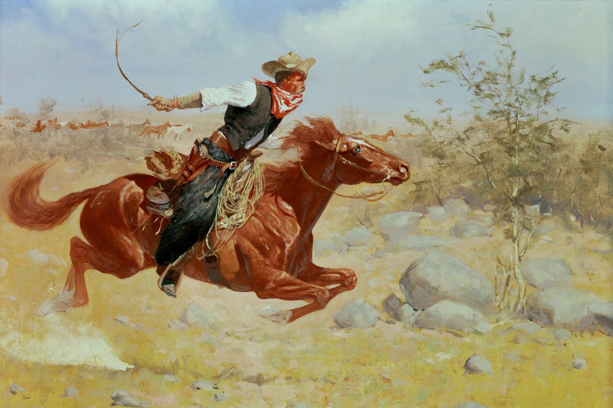 Galoppryttare, ca 1890 av Frederic Remington