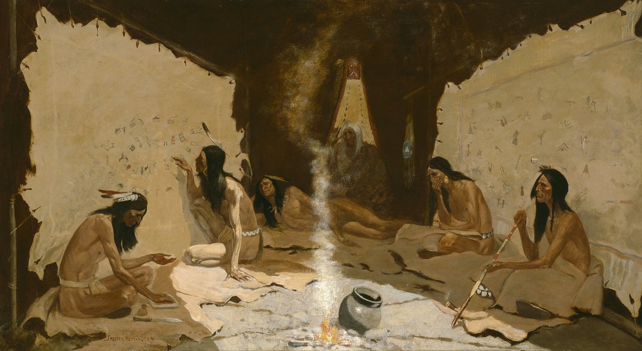 Historiker av stammen, 1890-99 av Frederic Remington