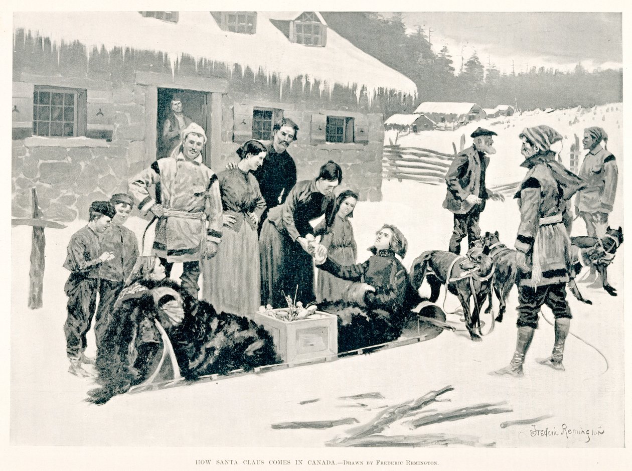 Hur jultomten kommer till Kanada av Frederic Remington
