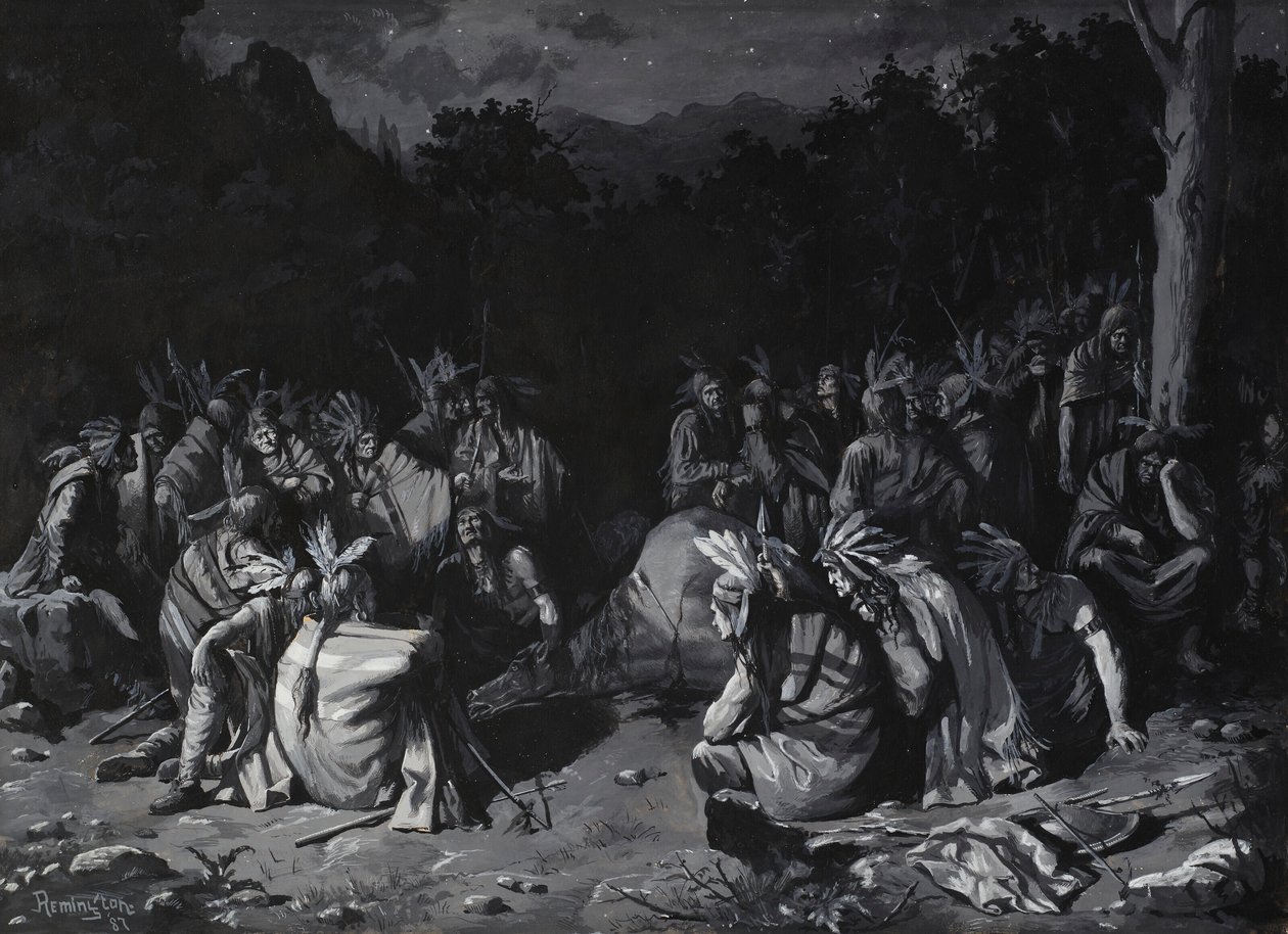 Indisk sammankomst av Frederic Remington
