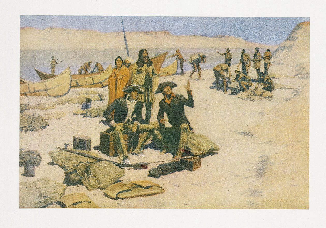 Lewis och Clark, från Colliers Magazine, pub. 1906 av Frederic Remington