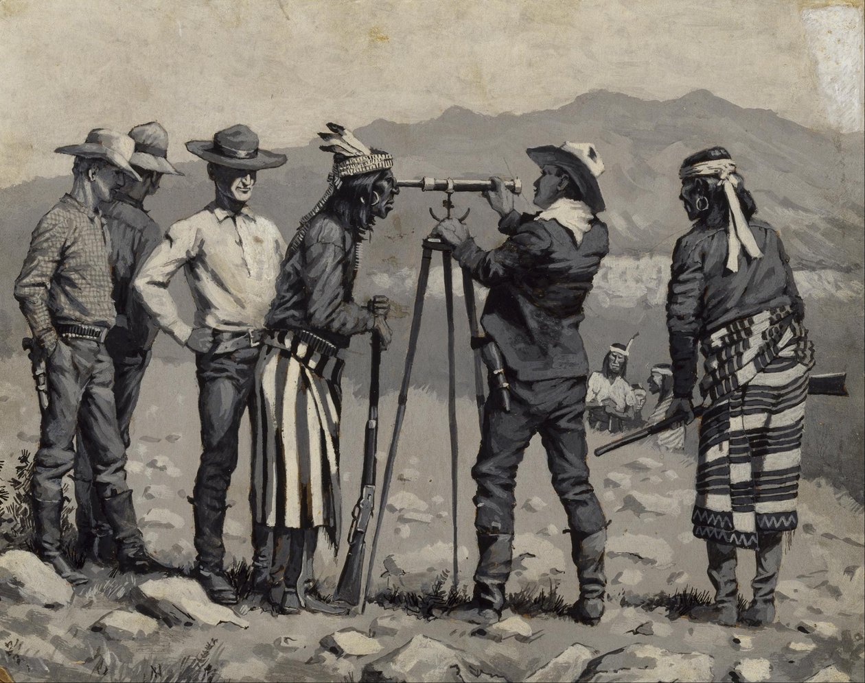 Tittar genom teleskopet av Frederic Remington