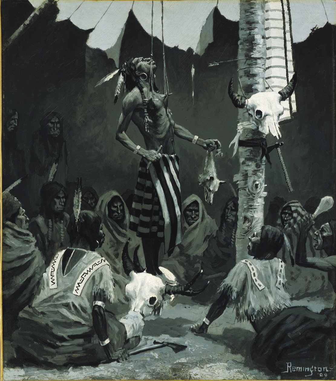 Mandan initieringsceremoni av Frederic Remington