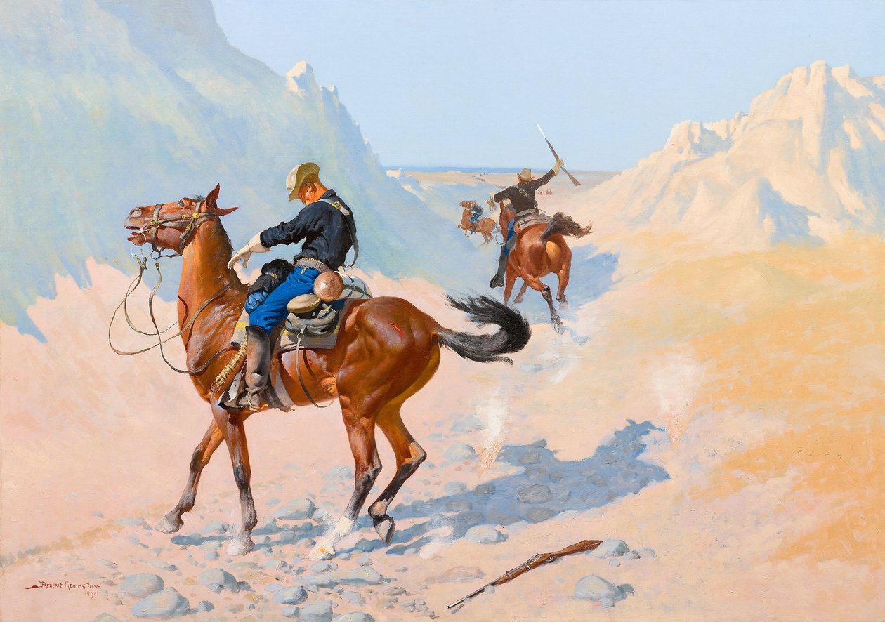 Förberedande vakt, eller den militära uppoffringen (bakhållet) av Frederic Remington