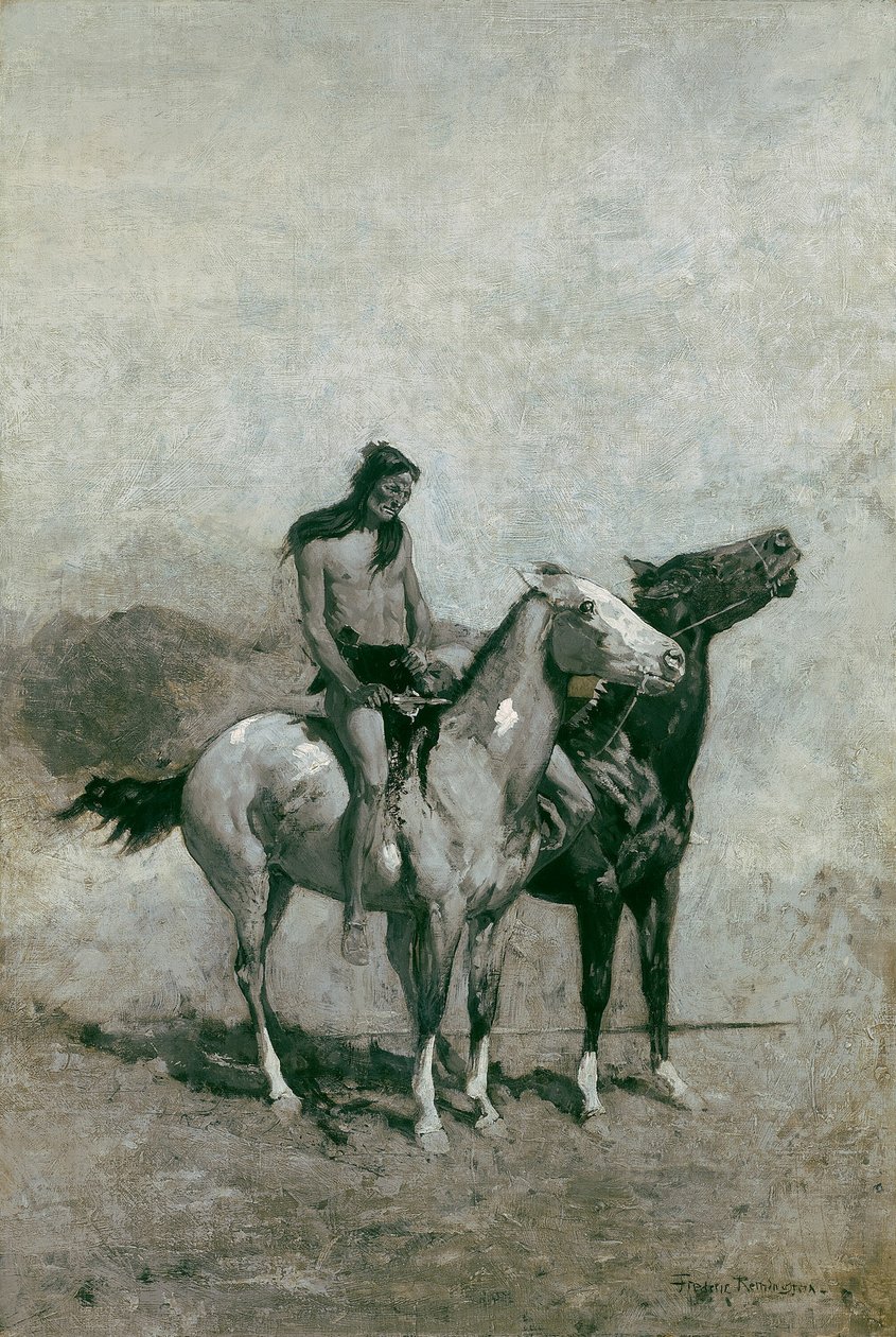 Eldätaren slängde sitt offer över sin ponny, ca. 1900. av Frederic Remington