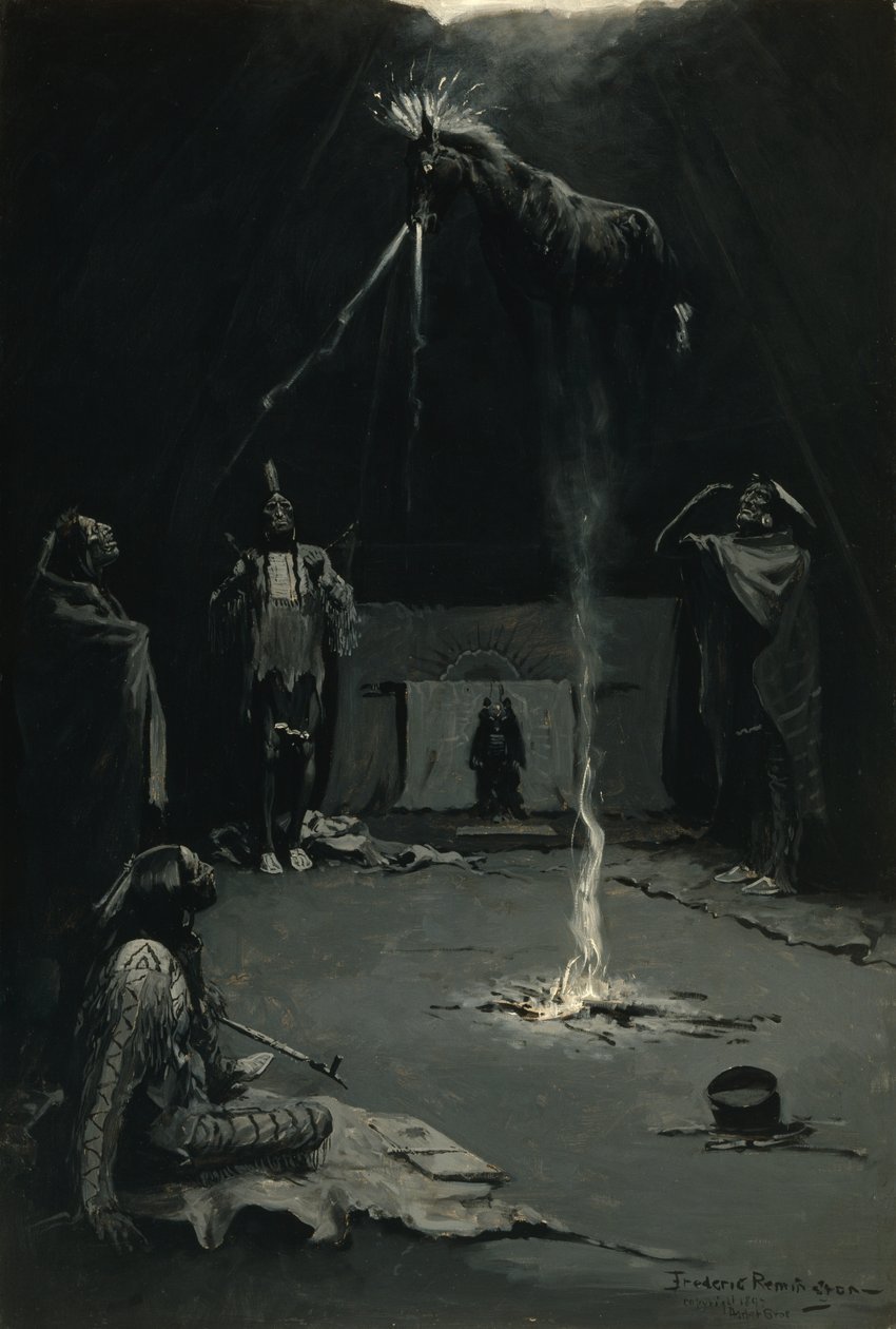 The Going of the Medicine-Horse (indisk eldgud) 1897 av Frederic Remington