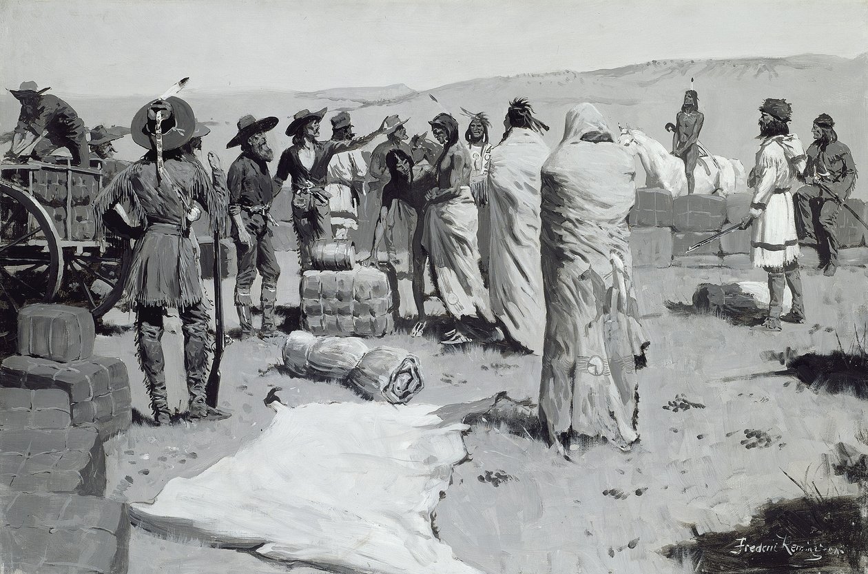 Tolken vinkade mot ungdomen, ca 1900 av Frederic Remington