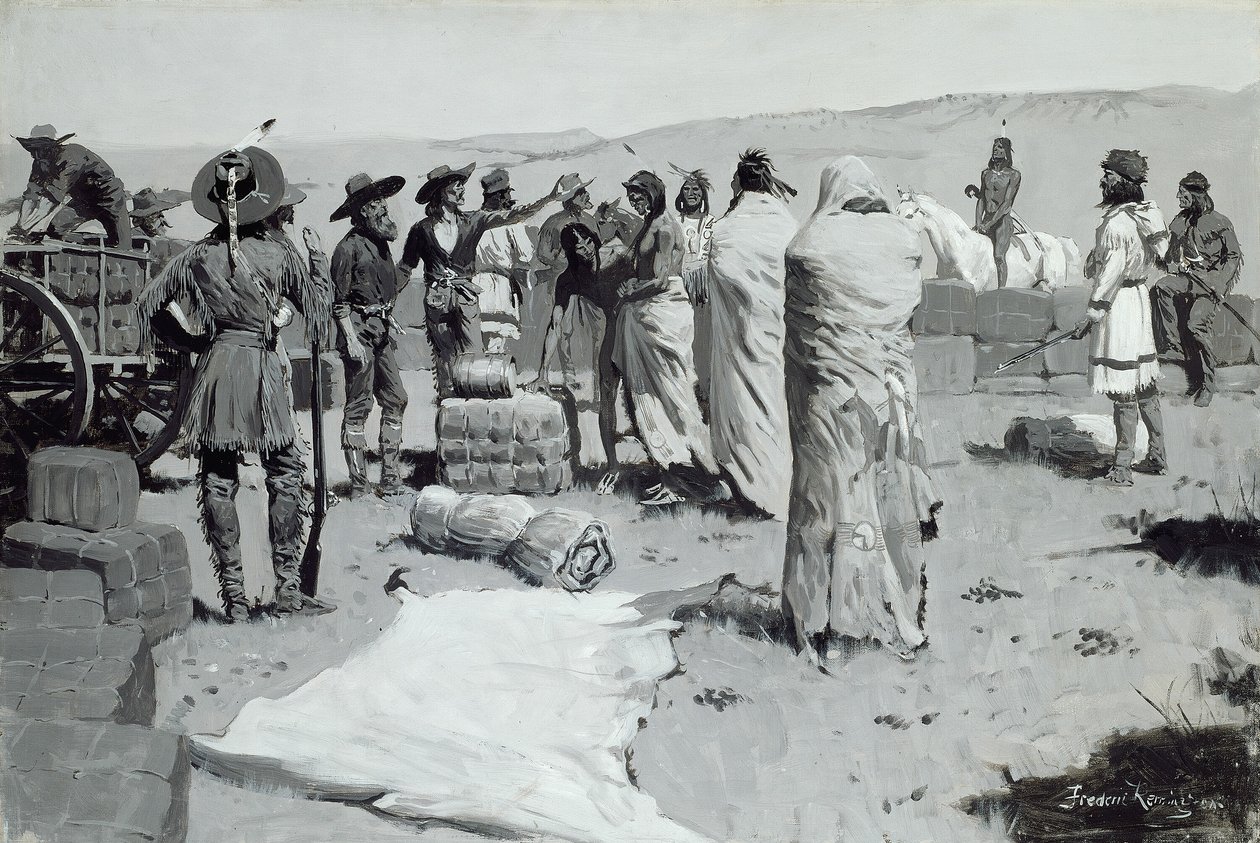 Tolken vinkade mot ungdomen, ca. 1900. av Frederic Remington