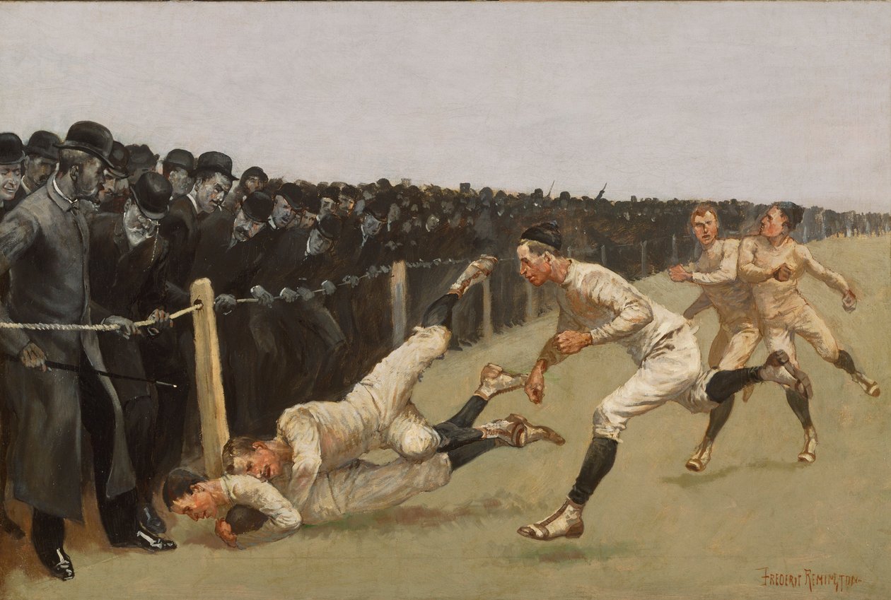 Touchdown, Yale mot Princeton, Thanksgiving Day, 27 november 1890, Yale 32, Princeton 0 av Frederic Remington