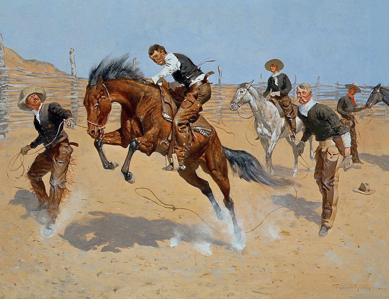 Turn Him Loose, Bill, ca 1893 (olja på duk) av Frederic Remington