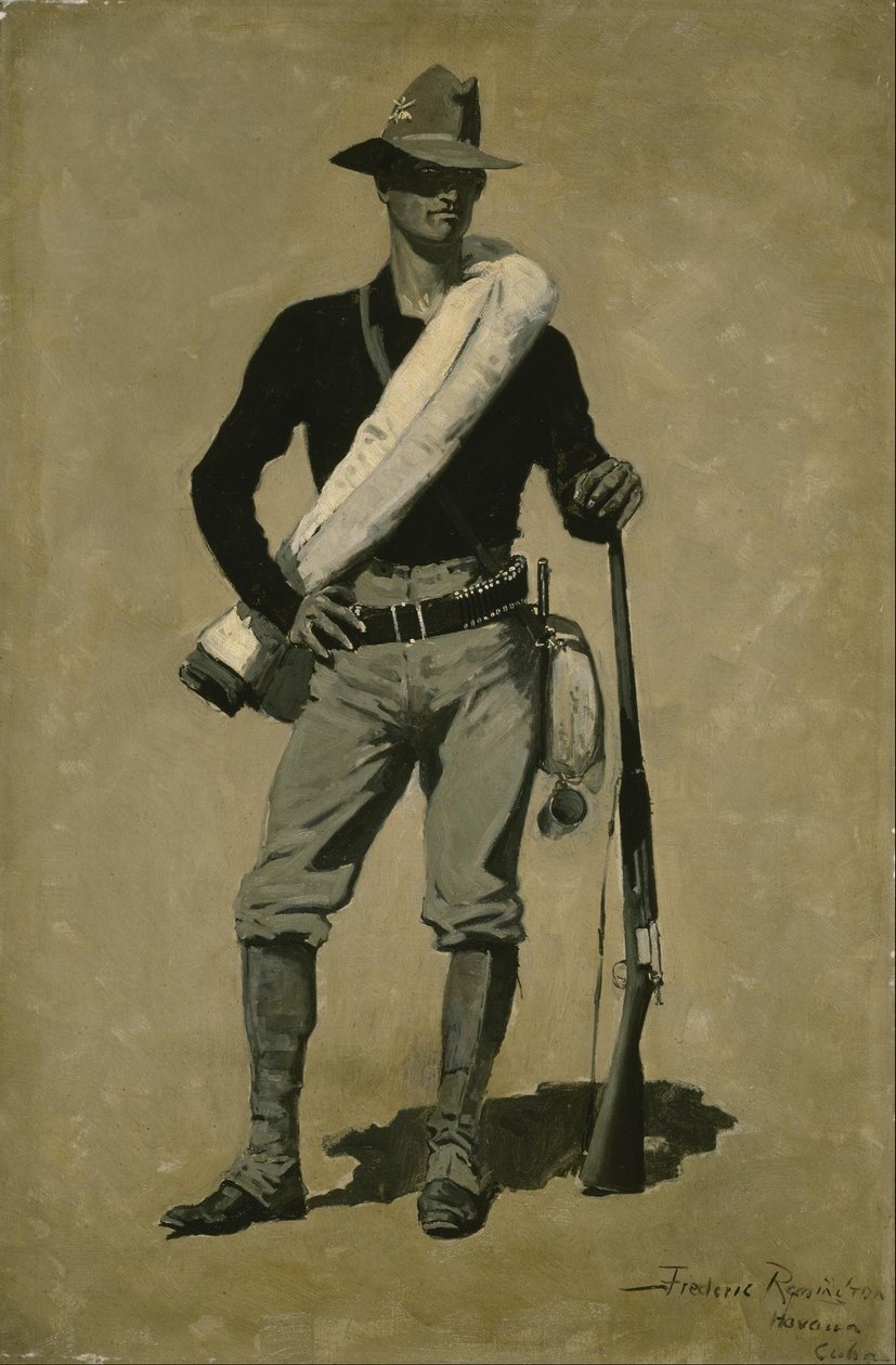 U. Amerikansk soldat, spansk-amerikanska kriget av Frederic Remington