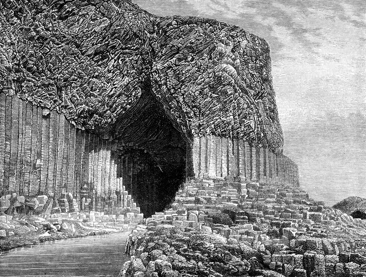 Fingals grotta, ön Staffa, Skottland, 1800-talet av Frederic Sorrieu