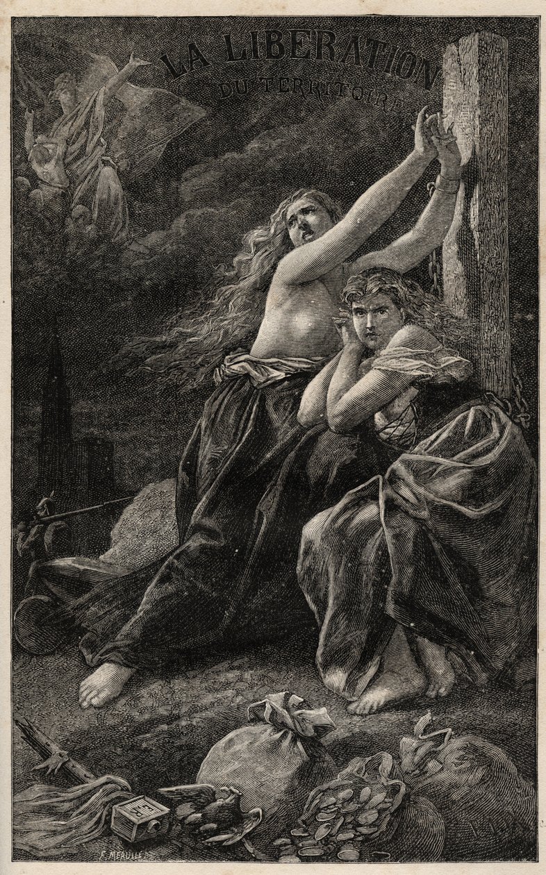 La liberation du territoire - Alsace et Lorraine - gravyr av Frederic Theodore Lix i "Det fruktansvärda året" av Victor Hugo - 1874 - av Frederic Theodore (after) Lix