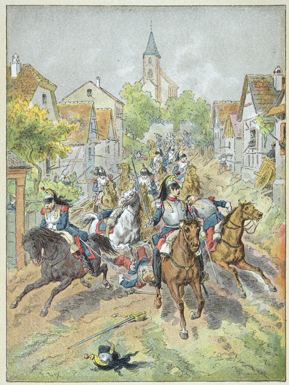 Ladda de franska kurassirerna under slaget vid Reichshoffen den 6 augusti av Frederic Theodore Lix