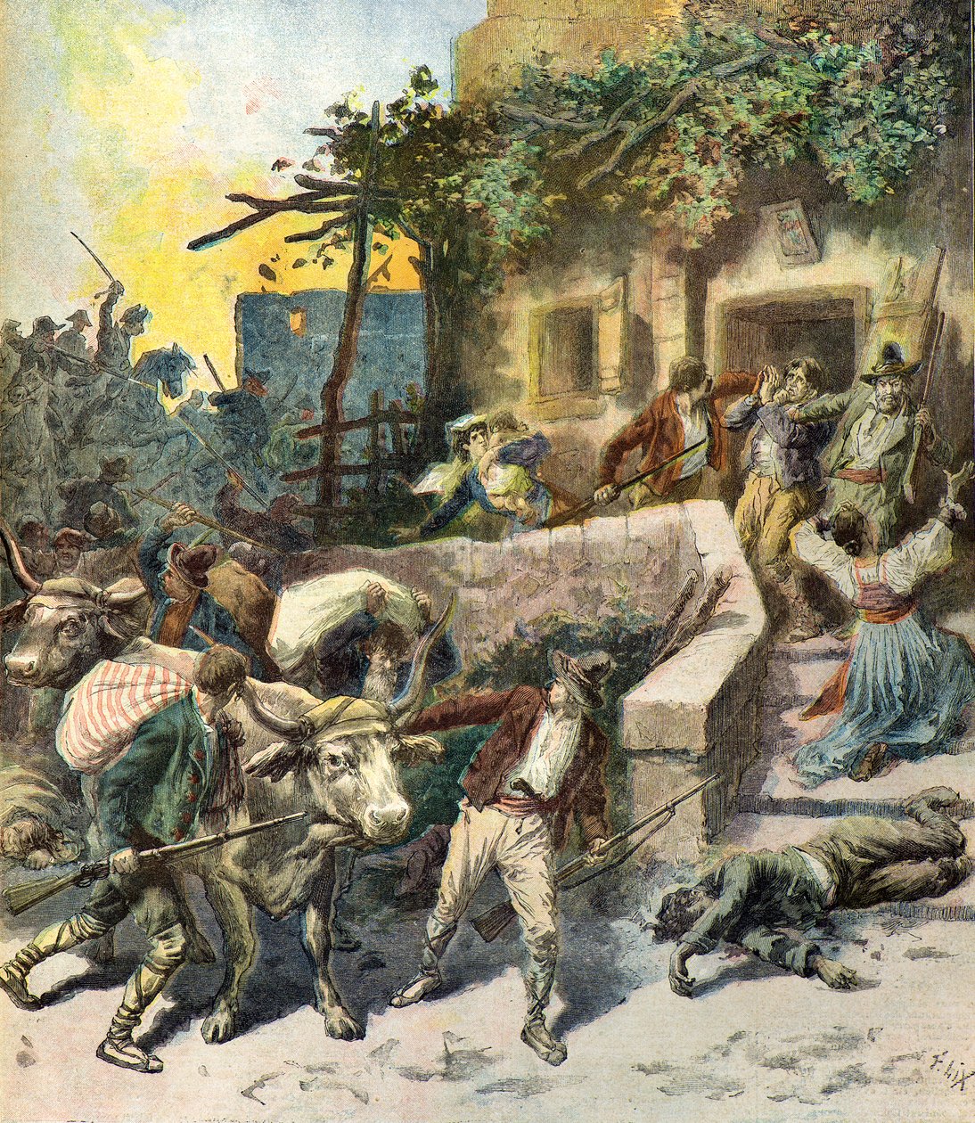 Plundring av ett hus på Sicilien av Frederic Theodore Lix